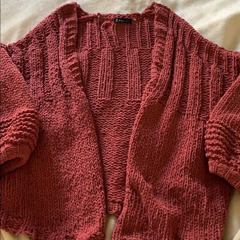 Very J Plum Knitted Sweater